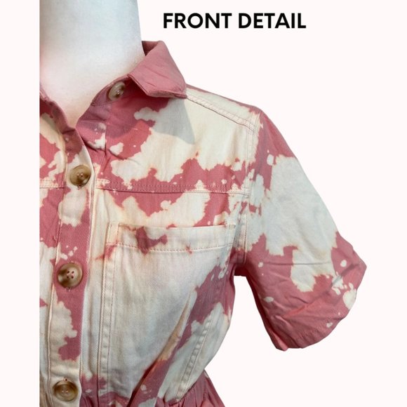 Judith March Pink and White Tie-Dye Romper NWT - Picture 2 of 7
